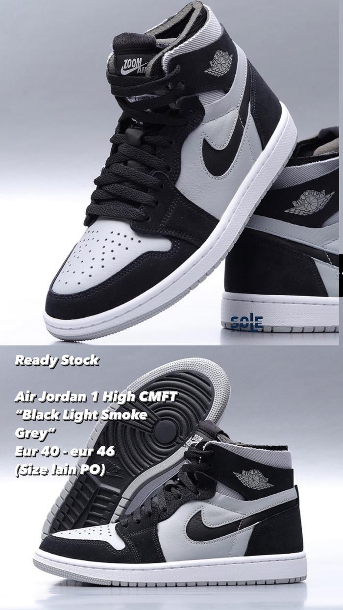 Air Jordan High Cmft Black Light Smoke Grey Size lain Po di Sole  Jakarta Tokopedia - Main Image