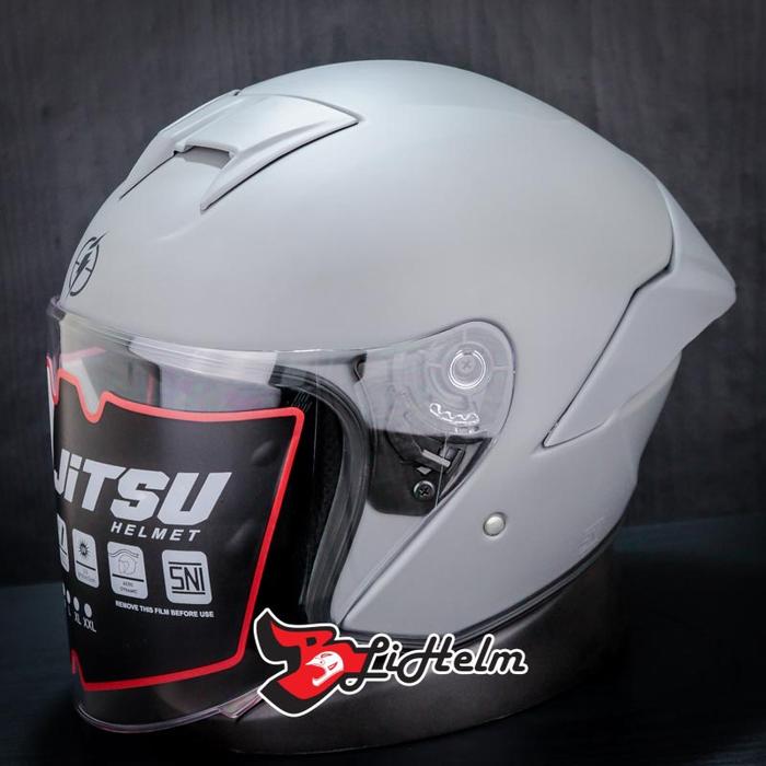 Gambar JITSU HELM JS1 SERIES SOLID MATT GORILLA GREY | HALF FACE - Clear, XL dari Bli Helm undefined Tokopedia