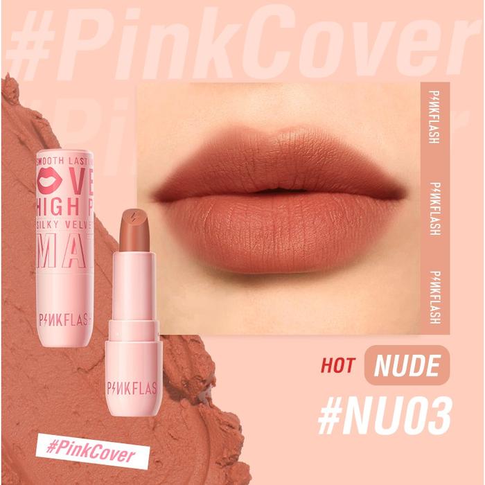 Gambar PINKFLASH Pink Cover Girl Velvet Matte Cream Lipstick Lasting PFL05 - #NU03 dari BEAUTY ENTITY undefined Tokopedia