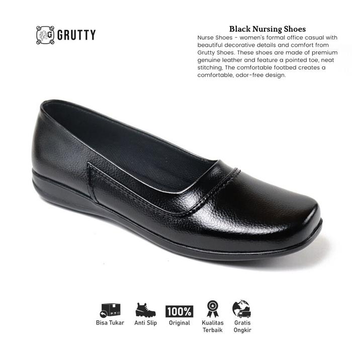 Jual Sepatu Kulit wanita Perawat warna putih Sepatu Akper kulit - Main Image