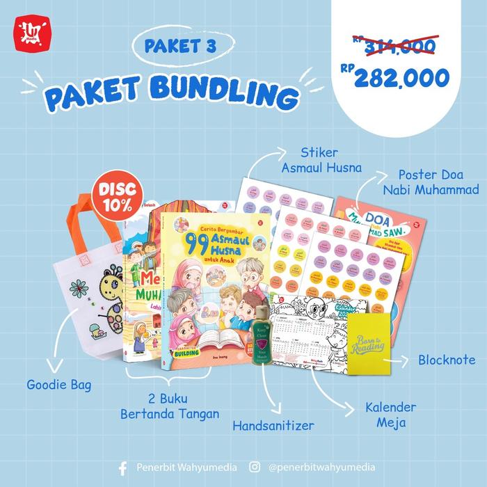 Gambar Cerita Bergambar 99 Asmaul Husna & Kisah Menakjubkan Nabi Muhammad - paket 3 dari Buku Kaluku Makassar undefined Tokopedia