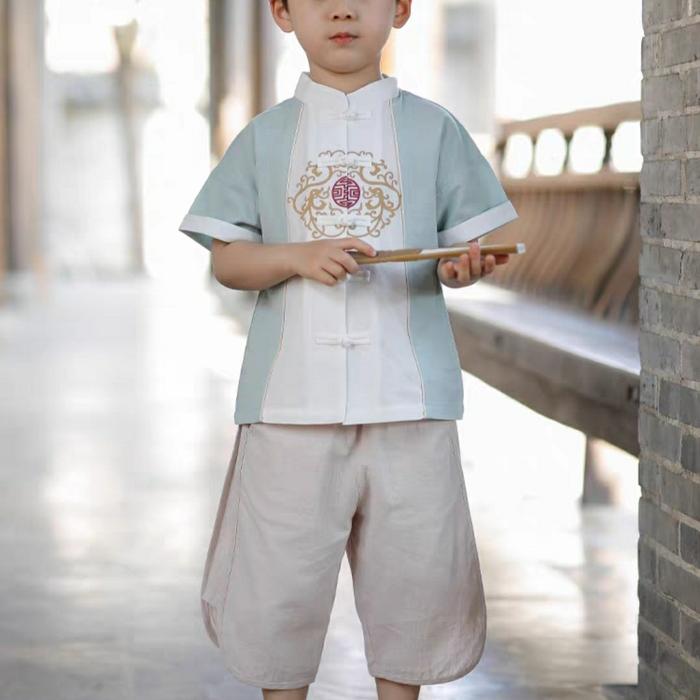 Gambar Cheongsam Boy Set Dragon Baju Imlek anak laki Chinese New Year Set - Green Dragon, 110 dari BabyAngelineShop undefined Tokopedia