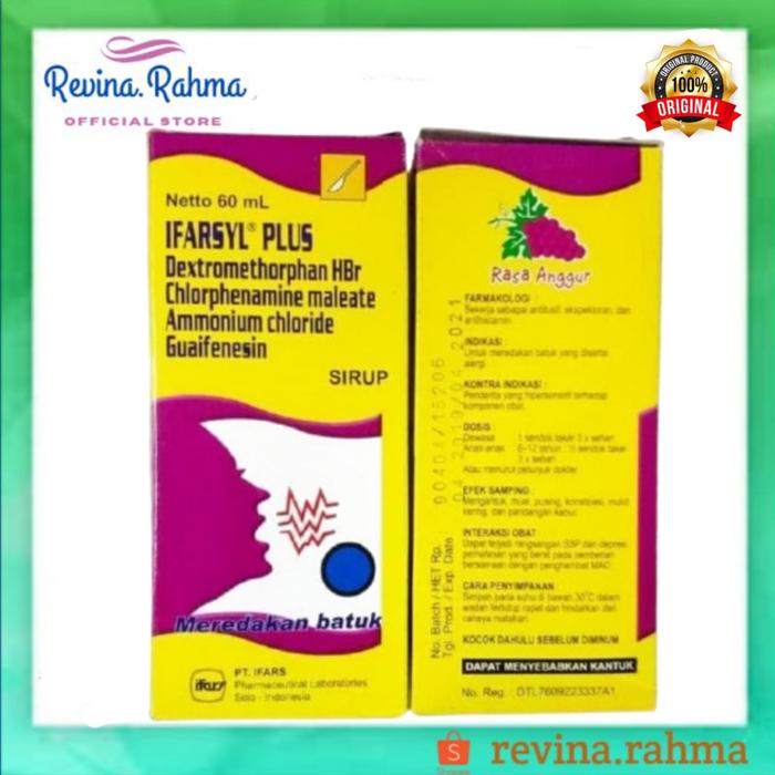 Gambar IFARSYL Plus Syrup 60ml Obat Batuk Berdahak, Batuk Kering & Alergi dari Revina.farma undefined Tokopedia
