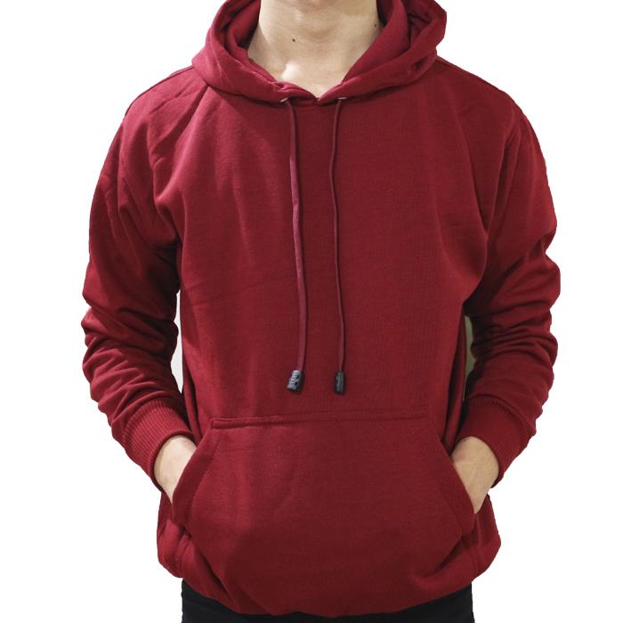 Gambar Jaket Sweater Hoodie Polos Jumper Biru Dongker - Maroon, L dari YNR STORE 2 undefined Tokopedia