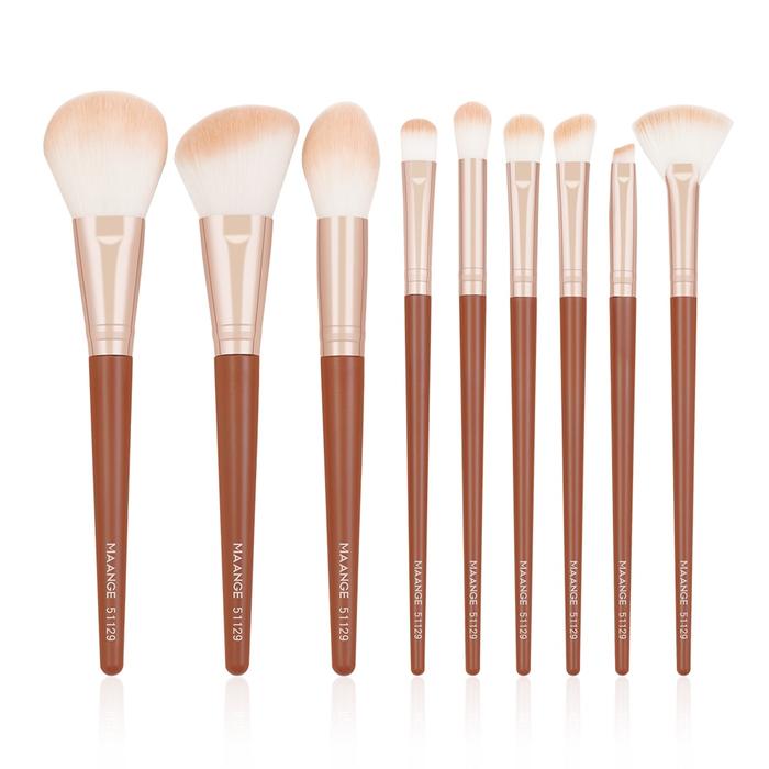 Gambar MAGEFY 9pcs Makeup Brush Kuas Make Up For Makeup Beginner MAG51129 - Brown dari magefy.beauty undefined Tokopedia