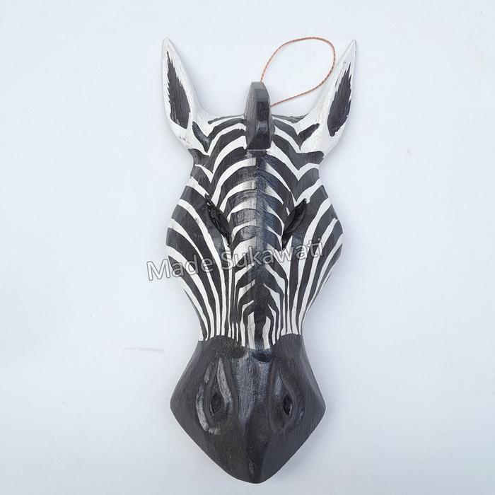 Gambar Hiasan dinding kepala Zebra Jerapah 20cm 30cm kerajinan ukiran kayu Bali - ZebraSesuaiStok, 20cm dari MadeSukawati undefined Tokopedia