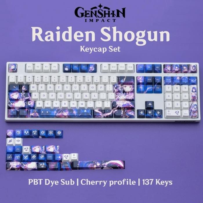 Gambar Keycaps Raiden Shogun Genshin Impact PBT Cherry Profile Keycap Set dari HISTORE ID undefined Tokopedia