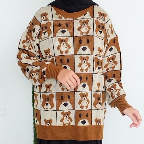 Gambar Outwear Baju Luar Wanita Cewek Terbaru Kekinian Haya Bear Sweater - BRONZE dari Istana Fashion Trendy undefined Tokopedia