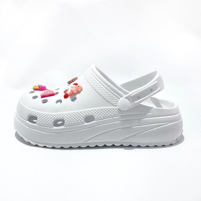 Gambar Sandal Kodok Wanita Crocs ORIGINAL PREMIUM Sandal Jiblitz Kesehatan - Putih, 39 dari Jewels id Official Store undefined Tokopedia