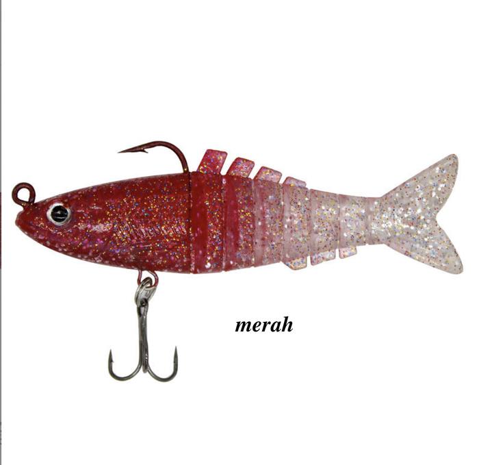 Gambar Soft Lure umpan pancing 9cm Umpan Ikan karet terpasang mata Kail - Merah dari Kagawa Fishing undefined Tokopedia