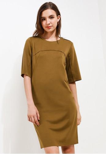 Gambar ELLE Apparel Original-Dress with vertical stripes - Cokelat, XL dari ElleLadies undefined Tokopedia