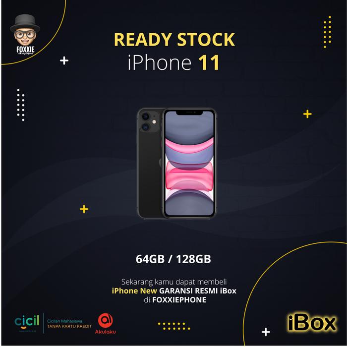 Gambar iPhone 11 64GB 128GB NEW GARANSI RESMI ( IBOX / TAM / ERAJAYA ) - black, 64 gb dari foxxiephone undefined Tokopedia