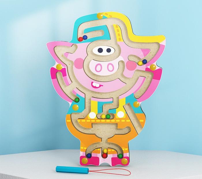 Gambar Mainan Puzzle Magnet Bead Bola Anak - Mainan Maze Labirin Magnet New#2 - Piggy dari ShopDrop88 undefined Tokopedia