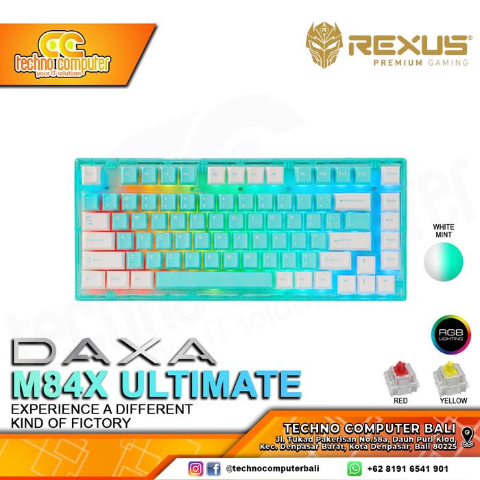 Gambar Keyboard Gaming Wireless Rexus Mechanical DAXA M84X ULTIMATE - Mint, Red dari Techno Computer Bali undefined Tokopedia