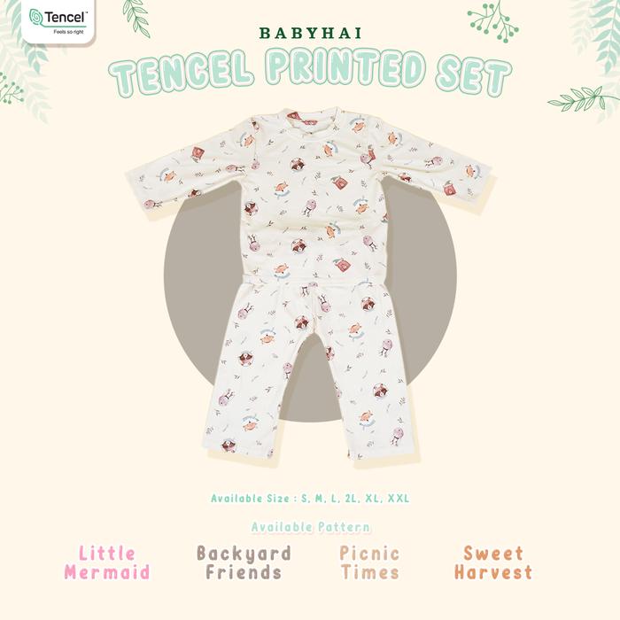 Gambar BabyHai Tencel Set Baju Tidur Lengan Panjang Pakaian Anak - Backyard Friend, S dari ZeroCelcius undefined Tokopedia