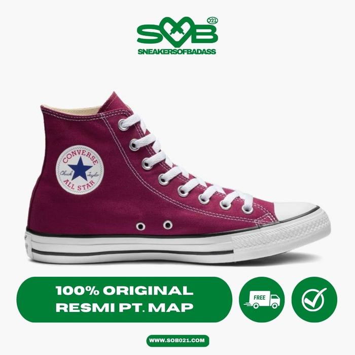 Converse Sneakers Maroon Converse High Tops Sepatu Sneakers