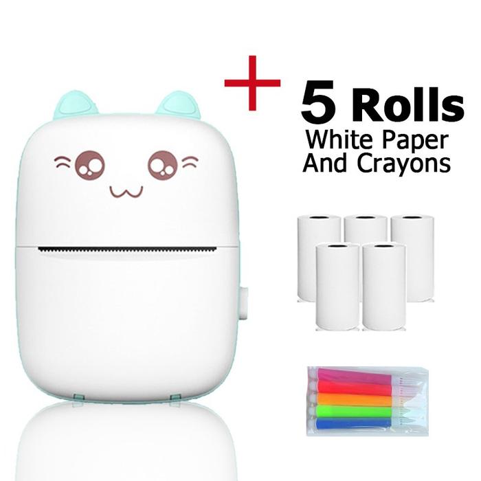 Gambar Mini Printer Thermal Peripage A8C Bluetooth Printer Mini Picture Photo Label Receipt Paper Memo - Biru5RollSpidol dari Guideyuk undefined Tokopedia