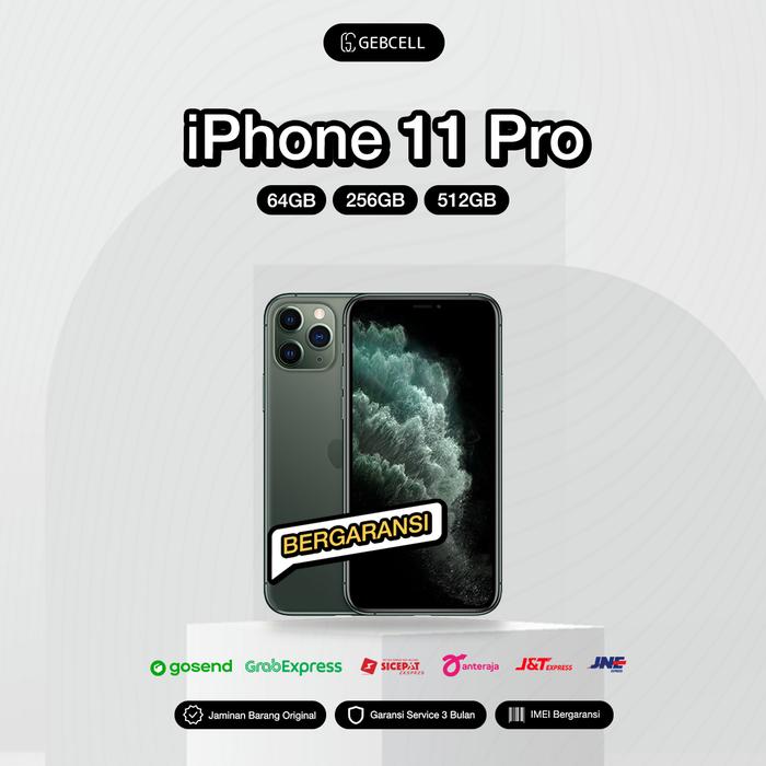 Gambar iPhone 11 Pro 64GB 256GB Space Gray Silver Gold Midnight Green Inter - Midnight Green, 64 gb dari Gebcell undefined Tokopedia