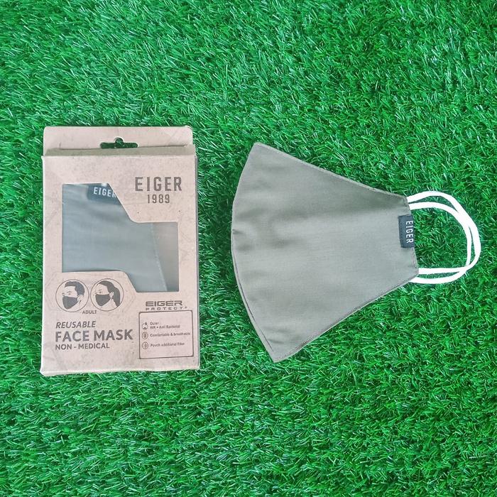 Gambar Masker Eiger Non Medis 2 Layers Face Mask KAI - Original - Olive dari TD SPEEDSHOP Kab. Tangerang Tokopedia