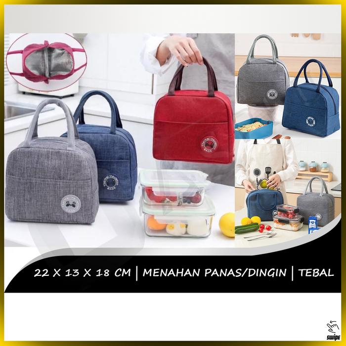 Gambar Lunch Bag Tempat Penyimpanan Bekal Makan Siang Kantor Kuliah Kerja - Polos dari Allstore PKU undefined Tokopedia