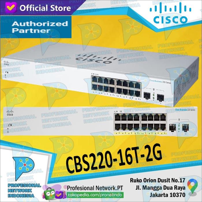 Gambar CISCO 220 Series Smart Switch CBS220-16T-2G / cisco cbs220-16t-2g - Unit Only dari Profesional Network undefined Tokopedia