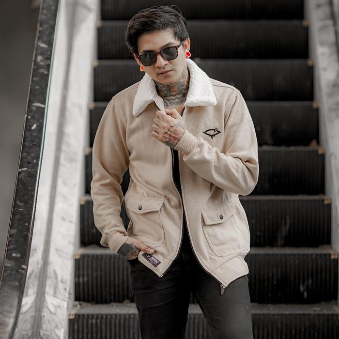 Gambar Jaket Flecee Bulket Pria Original Indigo - Jaket Pria Bulu Premium - Khaki, L dari bacloth zhop undefined Tokopedia