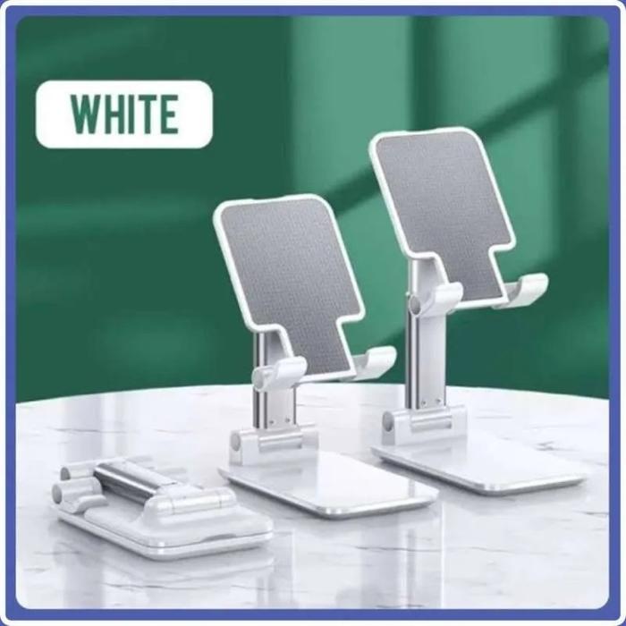 Gambar Desktop Phone Stand Holder Tempat Dudukan HP Lipat Folding Kaca L305 - Putih dari Lbagstoremall undefined Tokopedia