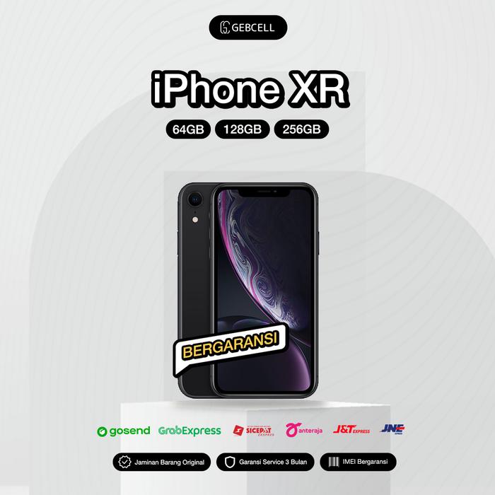 Gambar iPhone Xr 64GB 128GB 256GB Black Red Yellow Blue Coral White Inter - Hitam, 64 gb ex iBox dari Gebcell undefined Tokopedia