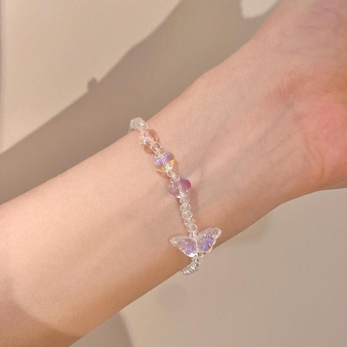 Gambar Gelang Tangan Manik-Manik Dengan Liontin Butterfly Untuk Wanita Rantai - 1pcs WhitePearl dari Cheapthrills undefined Tokopedia