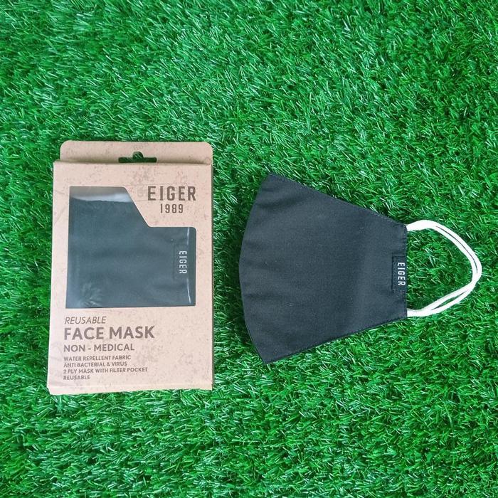 Gambar Masker Eiger Non Medis 2 Layers Face Mask KAI - Original - Hitam dari TD SPEEDSHOP Kab. Tangerang Tokopedia