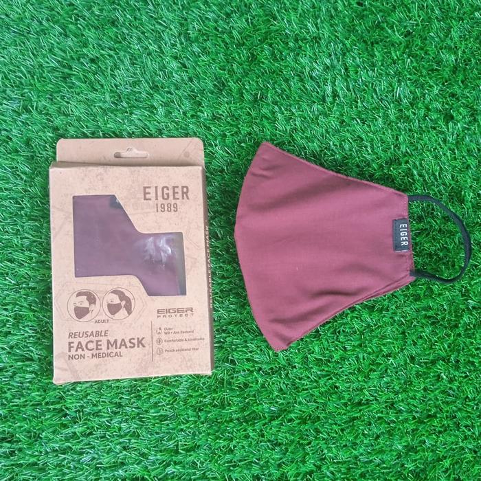 Gambar Masker Eiger Non Medis 2 Layers Face Mask KAI - Original - Maroon dari TD SPEEDSHOP Kab. Tangerang Tokopedia