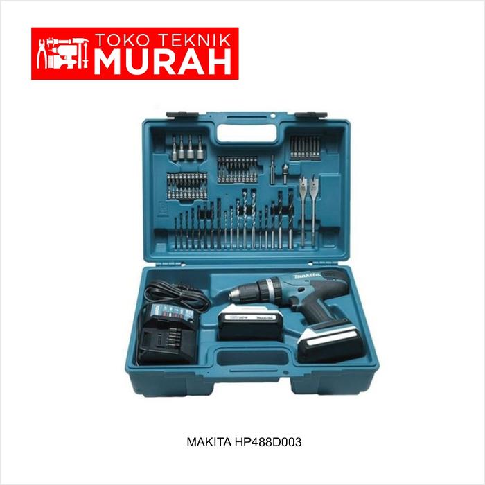 Gambar Makita HP488D003 Mesin Bor Cordless 18V Hammer Drill HP 488 D003 batre dari Toko Teknik Murah undefined Tokopedia