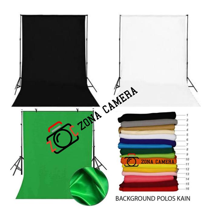 Gambar Background Stand + Kain Backdrop Foto Studio Layar Proyektor Photo Kit - Putih dari zona camera undefined Tokopedia