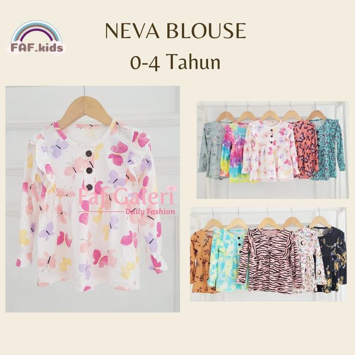 Gambar 0-4 Thn Neva Blouse - Baju Atasan Bayi Dan Anak Perempuan - Motif Random, no.2(1-2 Thn) dari FAF GALERI undefined Tokopedia