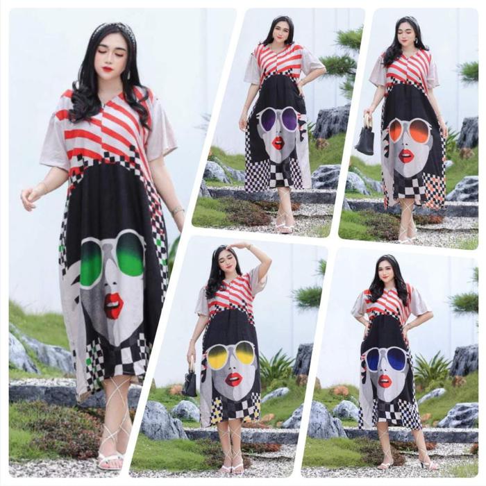 Gambar Daster Sofia Busui Viral Bahan Rayon Premium Tebal Alus Adem - MOTIF 1 dari dfathshop undefined Tokopedia