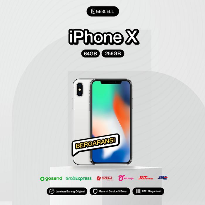 Gambar iPhone X 64GB 256GB Space Gray Silver Inter - Silver, 64 gb dari Gebcell undefined Tokopedia