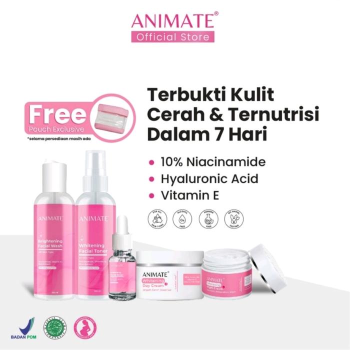 Gambar Paket Skincare. Animate Instant Whitening Series 5in1. Cream Pemutih dari WorldWideSanitary undefined Tokopedia
