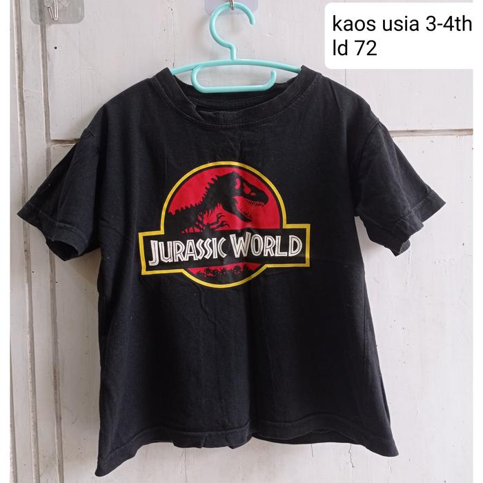Gambar kaos anak cowo usia 3-5 th preloved atasan premium kaos anak laki laki - hitam dino dari Ramadhanis undefined Tokopedia