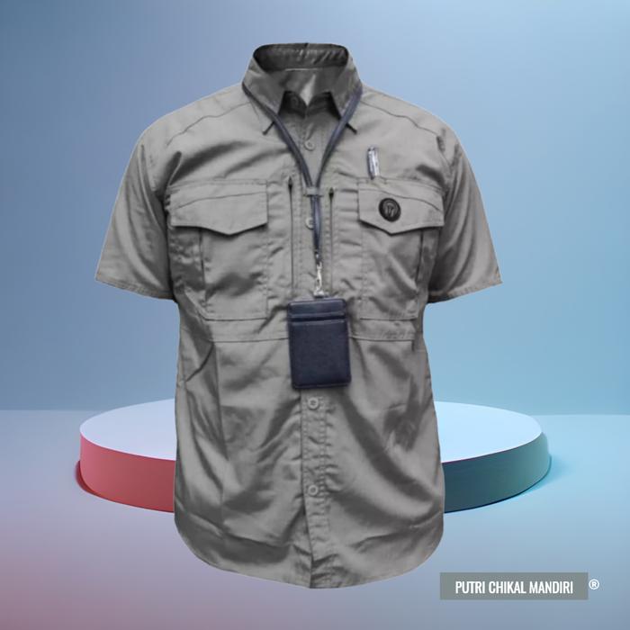 Gambar Kemeja Tactical Lengan Pendek Kemeja PDL lapangan Kerja Baju PDH - Abu-abu, XXL dari Putri Chikal Mandiri-ID undefined Tokopedia