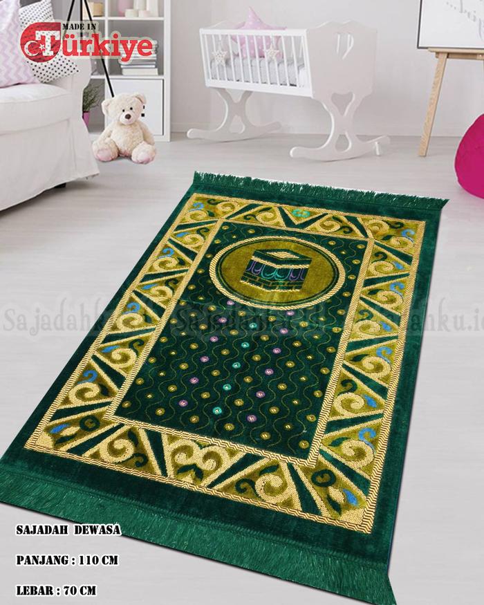 Gambar Sajadah Dewasa Murah Ukuran 70x110/ Sejadah Empuk Lembut Bulu Halus - Hijau dari Sajadahku.id undefined Tokopedia