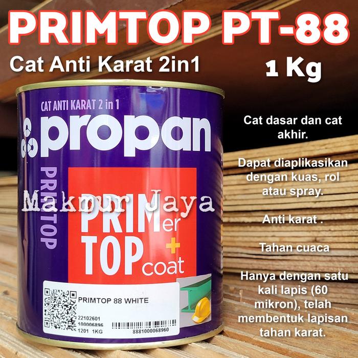 Gambar Propan Primtop PT-88 Cat Besi Kayu Anti Karat 1Kg - White dari PD Makmur Jaya undefined Tokopedia