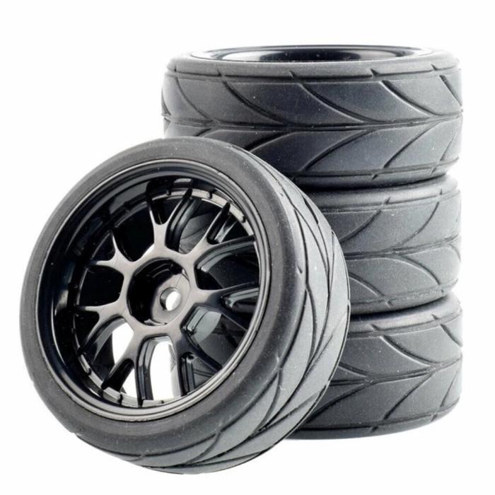 Gambar 1pcs velg + ban onroad rally hex 12mm RC 1/10 1/18 WLTOYS​ sakura TM - Hitam dari aerial189 undefined Tokopedia