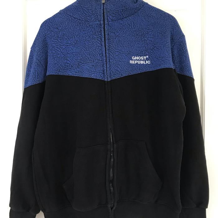 Gambar Zipper Hoodie Ghost Republic Blue on Black Second Branded Like New dari Malikii Store undefined Tokopedia