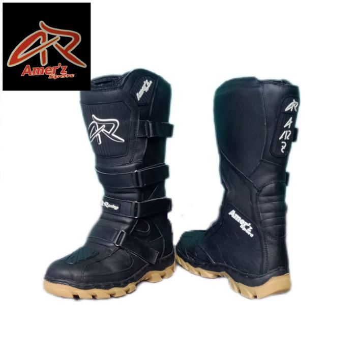 Gambar SEPATU TRAIL KLASIK CROSS KULIT ASLI ADVENTURE TRABAS AMER'Z MX - Hitam, 39 dari Ap racing shop undefined Tokopedia