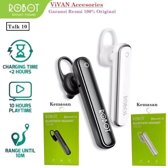 Gambar headset handset handfree robot r3 bluetooth original,vivo,oppo,xiomi - new talk10 ptih dari ANUGRAH ACC STORE undefined Tokopedia