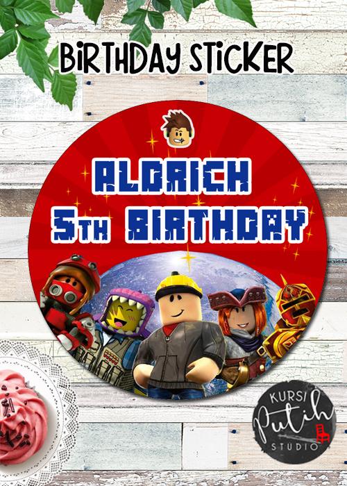 Gambar custom birthday sticker tema roblox - Merah, 5cm dari KursiPutihStudio_NEW undefined Tokopedia