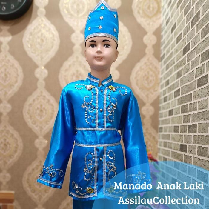 Gambar Baju Adat Anak Manado satuan (Laki/Cewek) - Baju Laki BIru, 5 dari latansa offic undefined Tokopedia