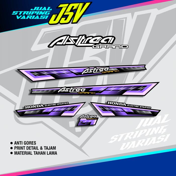 Gambar Stiker Astrea Grand Variasi ELECTRIC Striping Sticker Lis Honda Prima - Ungu dari jual decal undefined Tokopedia