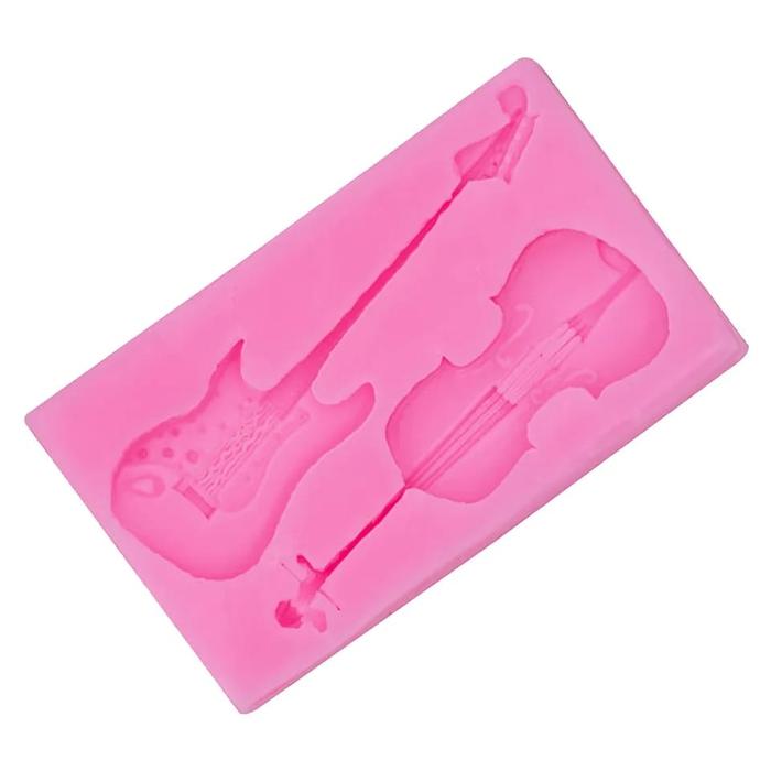 Gambar Cetakan Silikon Fondant Guitar Cello Musical Instrument Mold - Pink dari Crazie Bakers Baking Tools undefined Tokopedia