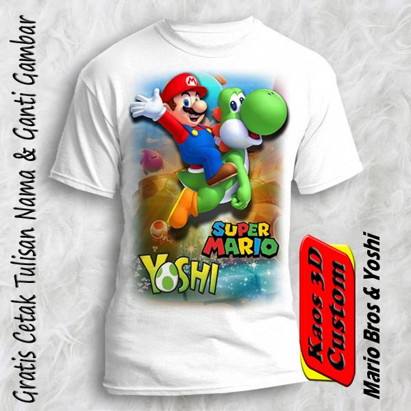 Gambar Koas Gambar Mario dan Yoshi Couple Family Gratis Cetak Nama - Putih, Anak 4-5 thn dari Yafi & Khyla Onlineshop undefined Tokopedia